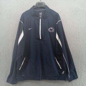 Penn State Nittany‎ Lions Jacket Mens Large Blue Nike Team Fit Storm 1/4 Zip